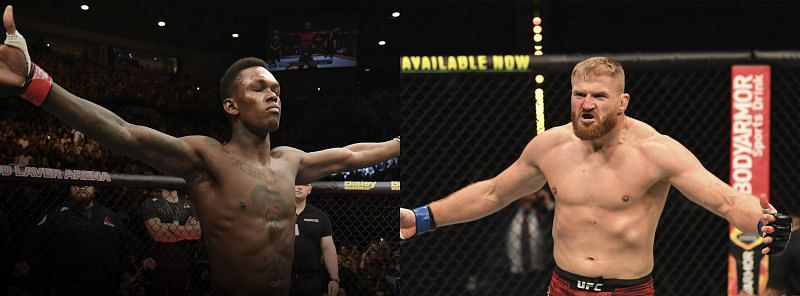 Israel Adesanya (Left) has a two-inch advantage over Jan Blachowicz in height and reach