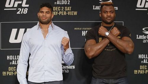 Alistair Overeem (left); Francis Ngannou (right)