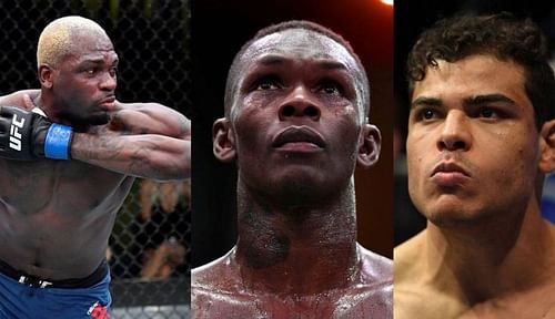 Derek Brunson (left); Israel Adesanya (center); Paulo Costa (right)