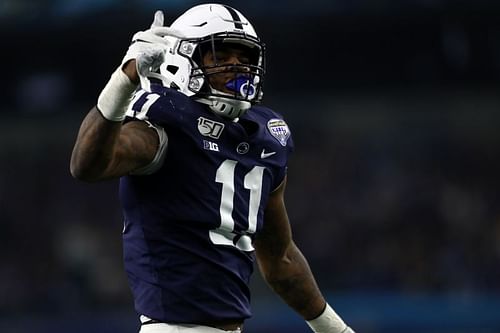 Penn State LB Micah Parsons, who wore number 11 in college, could be an option for the Giants at pick 11 in next month's NFL Draft.