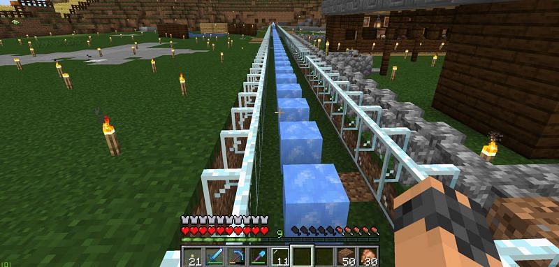 kvalitet Sweeten præst How to make a Blue Ice highway on Minecraft