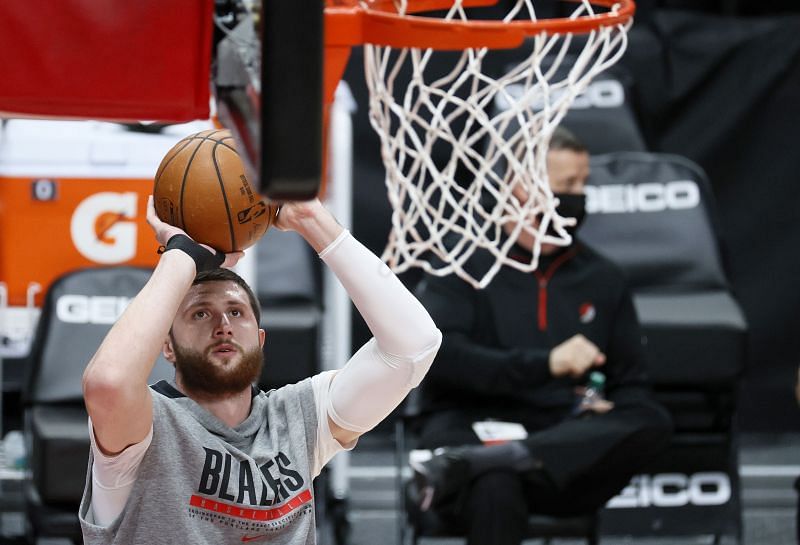 Jusuf Nurkic #27 warms up before the game. (Photo by Steph Chambers/Getty Images)