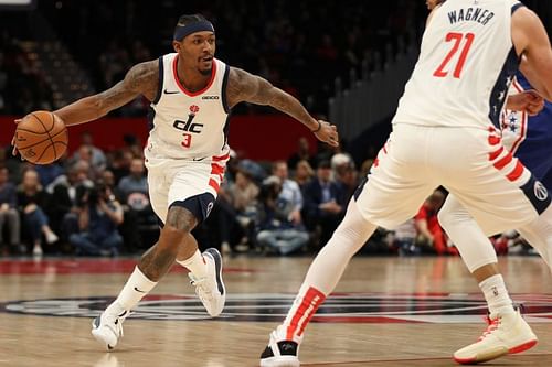 Bradley Beal #3 of the Washington Wizards in action against the Philadelphia 76ers