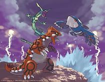 The Legendary Weather Trio - Rayquaza, Groudon, and Kyogre (Image via The Pokemon Company)