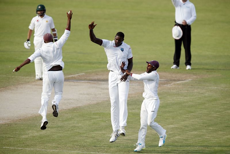 Flying High: Jason Holder ensured that West Indies pulled off an upset against Pakistan in the Third Test in 2016