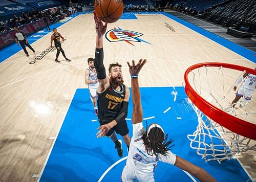 Jonas Valanciunas attempts a floater [Image: NBA.com]