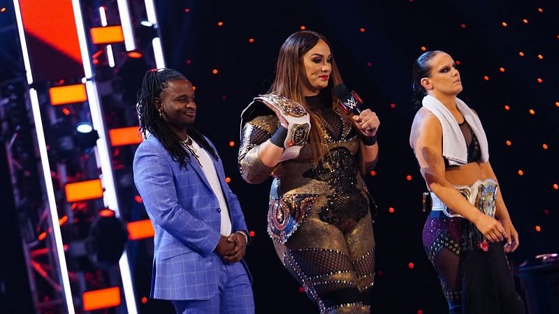 Reginald along with Nia Jax &amp; Shayna Baszler on WWE RAW
