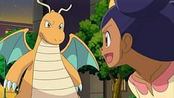 Dragonite and Iris (Image via The Pokemon Company)