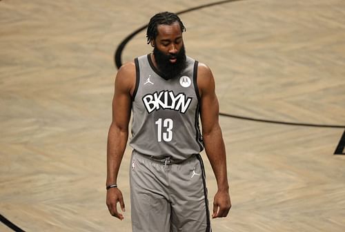 Brooklyn Nets guard #13 James Harden returns to Houston