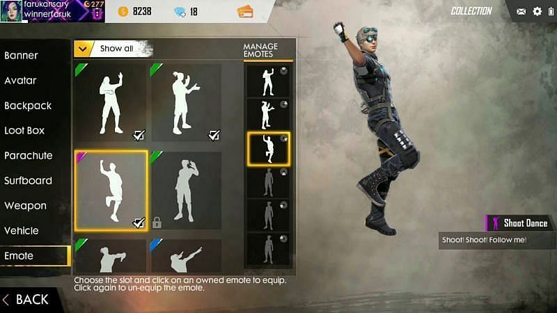 Emotes in Free Fire (Picture Courtesy: NOBITA YT FF GAMER ༆ꋊoв&iota;т&alpha;࿐YT / YouTube)