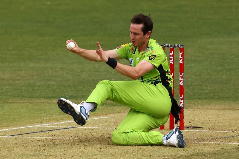 Adam Milne in action for the Sydney Thunder.