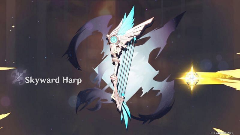 Preferred weapon for Venti: Skyward Harp in Genshin Impact (Image via Flawless YouTube)