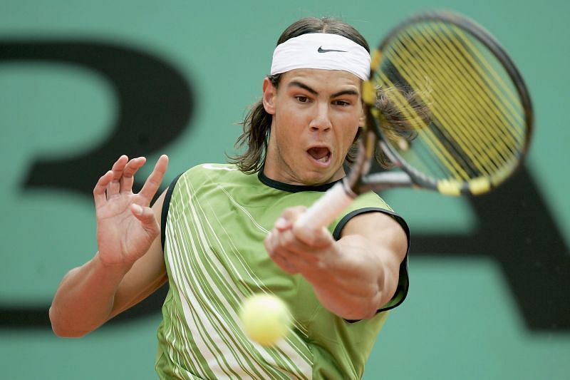 Rafael Nadal playing with Babolat AeroPro Drive