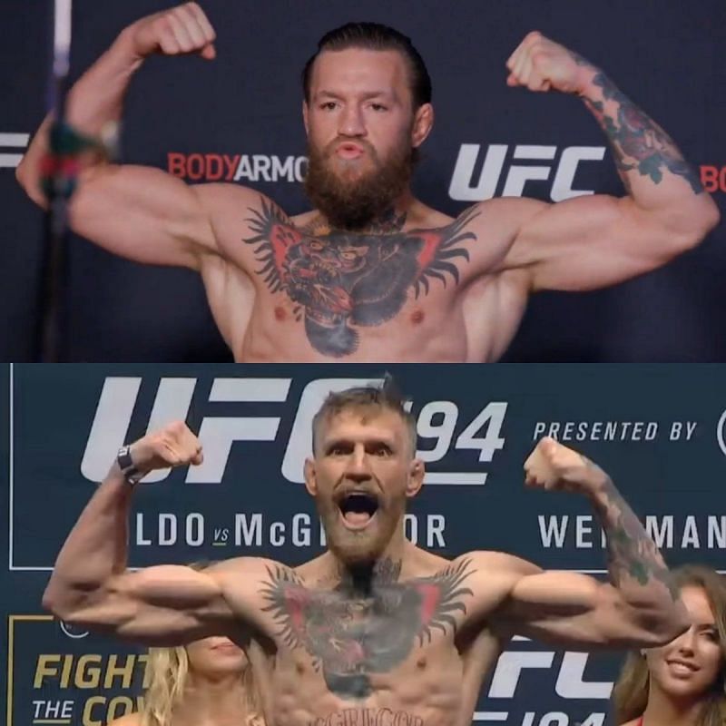 McGregor welterweight (top) vs featherweight (bottom)