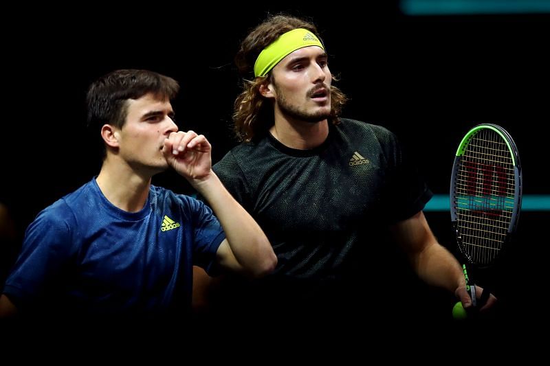 Petros and Stefanos Tsitsipas at the Rotterdam event