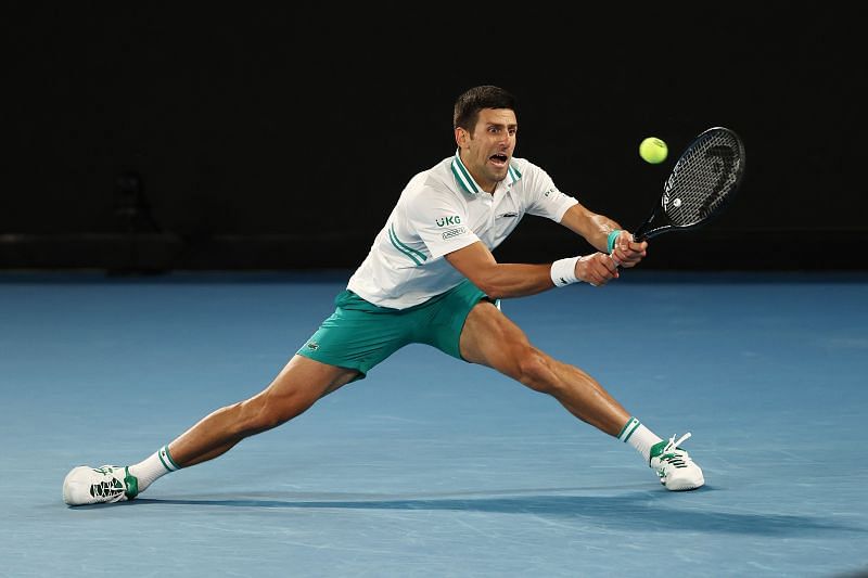 Novak Djokovic at the 2021 Australian Open