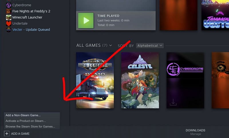 Add a Game (Image via Steam)