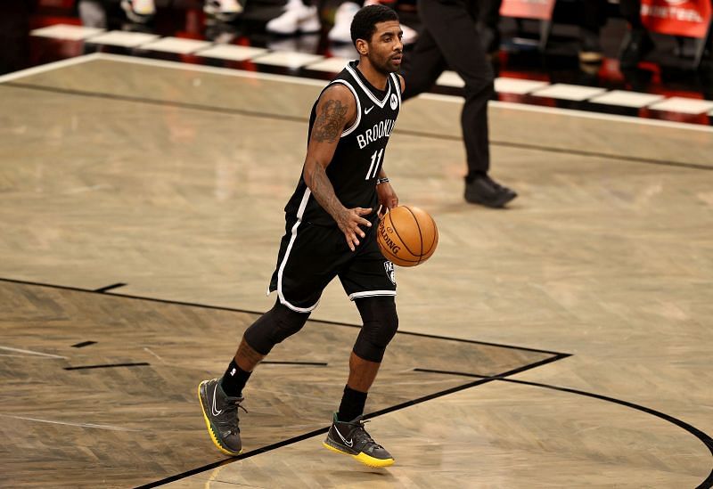 Kyrie Irving playing for the Brooklyn Nets