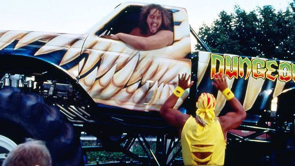 The Giant and Hulk Hogan also competed against each other in monster trucks