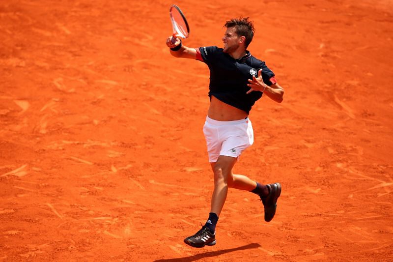 Dominic Thiem uses five rackets in a match.