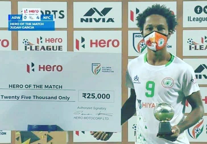 Judah Garcia is awarded the Hero of the Match after an I-League match (Image Credits: I-League Media)