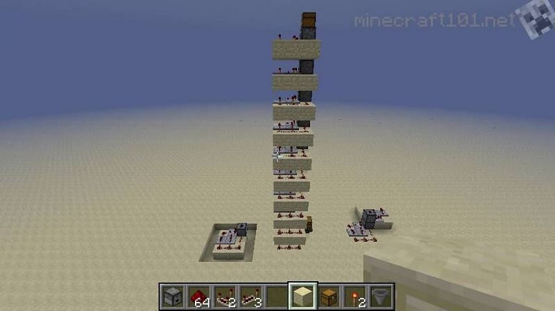 An example of a Cart Elevator (Image via minecraft101)