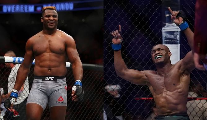 Watch: Francis Ngannou and Kamaru Usman share a raw celebration after UFC heavyweight title win