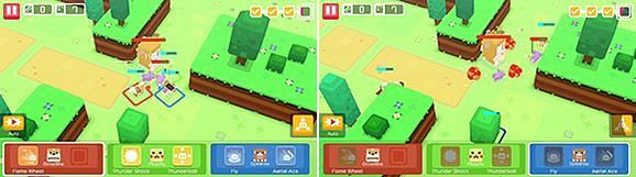 Pokemon battling in Pokemon Quest (Image via The Pokemon Company)