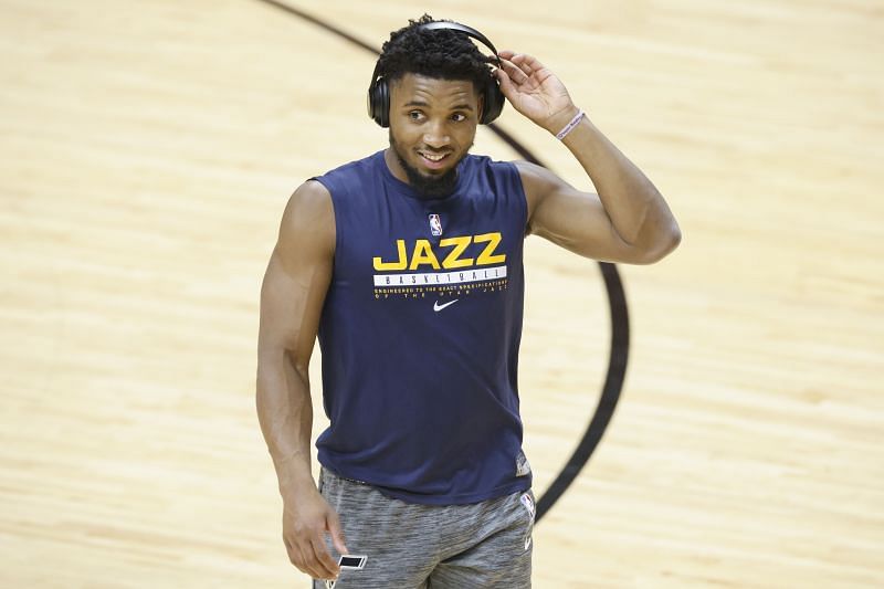 Donovan Mitchell #45 of the Utah Jazz.