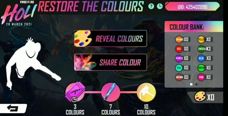 Restore the Colours event offers exciting free rewards to players (Image via Free Fire)