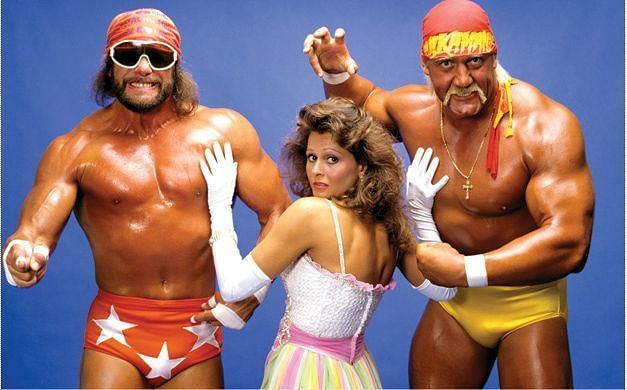 Randy Savage, Miss Elizabeth, and Hulk Hogan