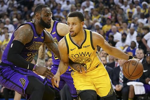 Action from a previous LA Lakers vs Golden State Warriors game (Photo Credit: USA Today Sports)