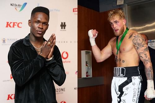 Israel Adesanya (left) Jake Paul (right)