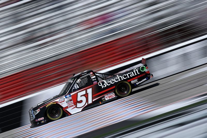 Kyle Busch dominated the Fr8Auctions 200 at Atlanta. (Photo by Sean Gardner/Getty Images)