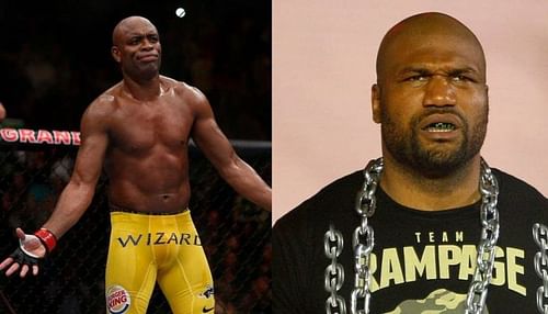 Anderson Silva (left); Quinton Jackson (right)