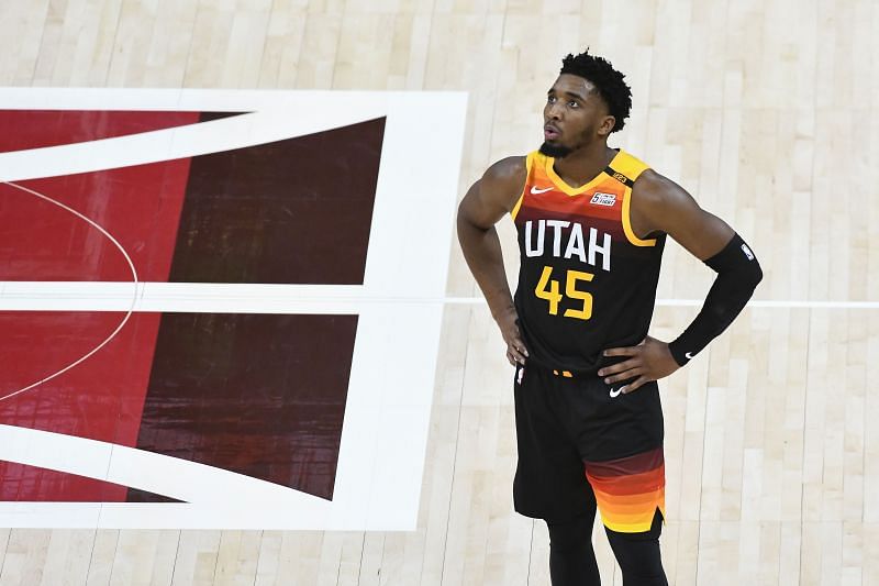 Donovan Mitchell #45 of the Utah Jazz.