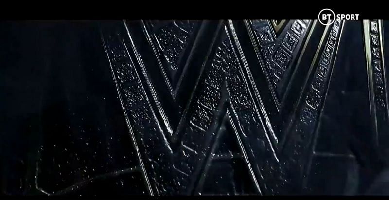  A close-up of the WWE logo on the title graphic