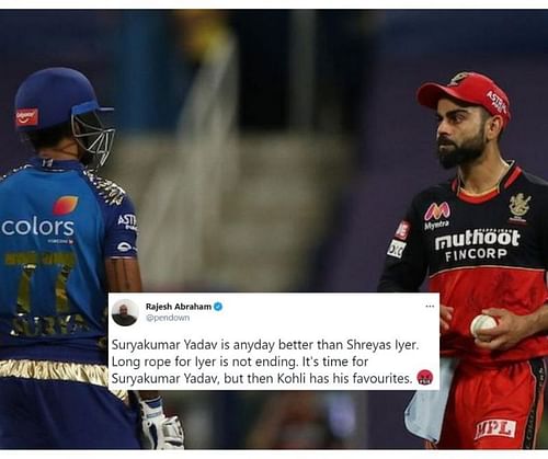 Fans on Twitter erupt as Virat Kohli leaves out Suryakumar Yadav