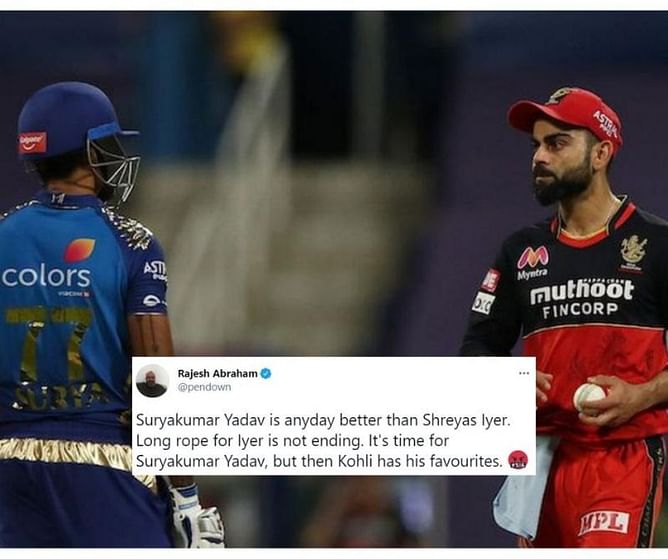"Kohli has his favourites"- Twitterati furious as Virat Kohli leaves out Suryakumar Yadav