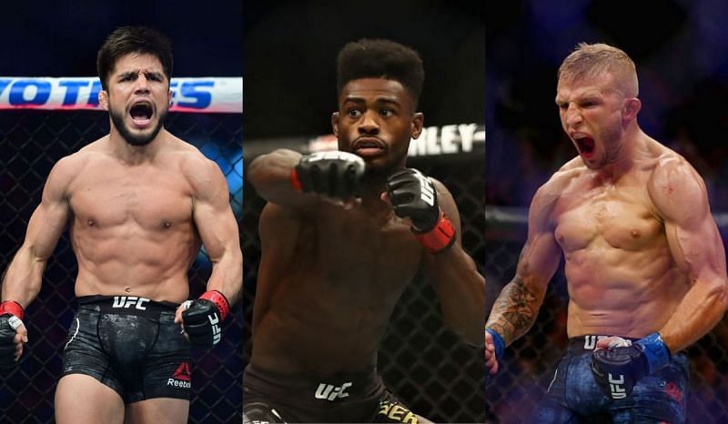 Henry Cejudo, Aljamain Sterling, and TJ Dillashaw