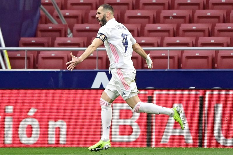 Karim Benzema scored his sixth goal in the Madrid derby.