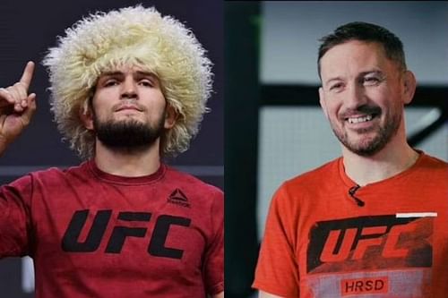 Khabib Nurmagomedov (left( and John Kavanagh (right)