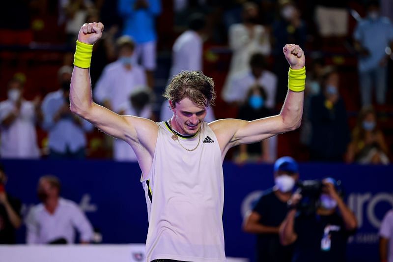 Alexander Zverev celebrates after winning the final