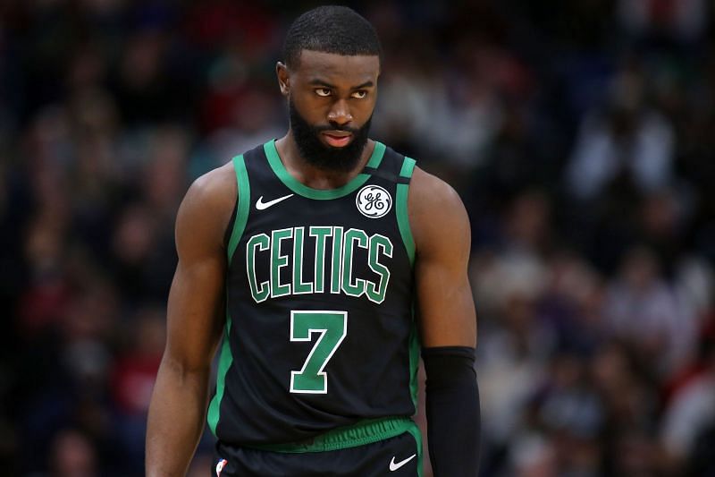 Boston Celtics&#039; Jaylen Brown with the death stare