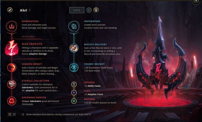 Ahri standard runes (Image via Riot Games)