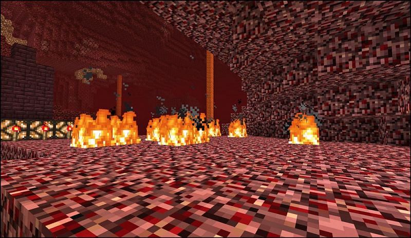 Minecraft in the Nether (Image via prima games)
