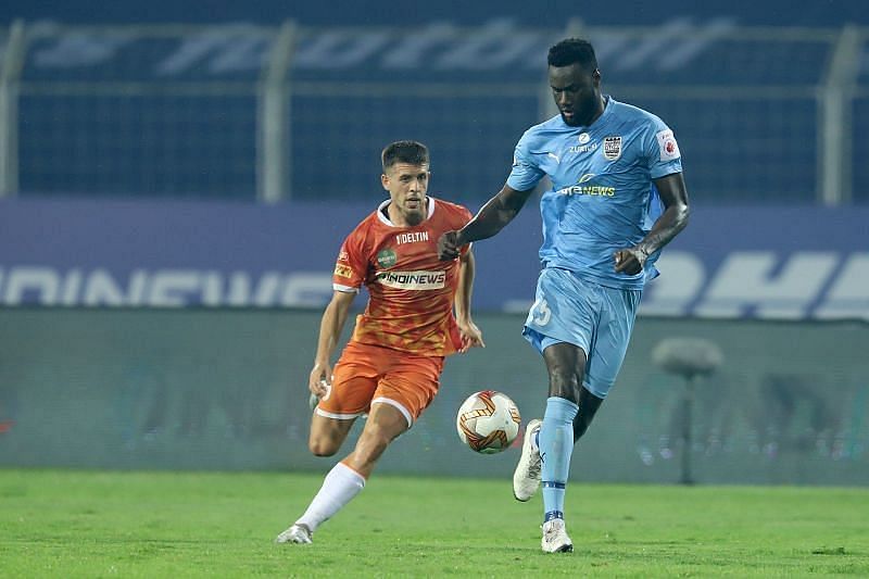 Mourtada Fall (R) was a rock at the back for Mumbai City FC. (Image: ISL)