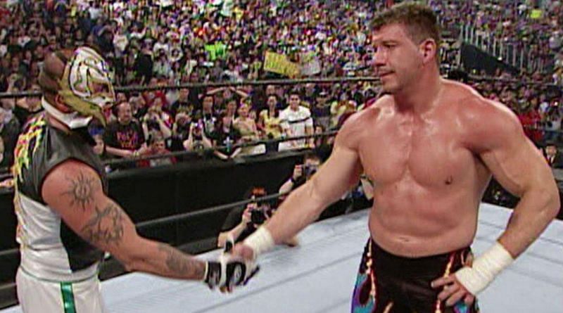 Rey Mysterio and Eddie Guerrero at WrestleMania 21