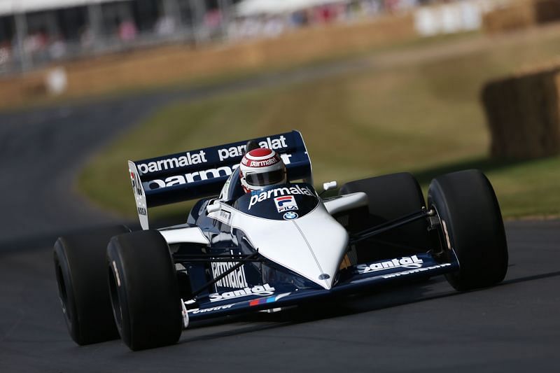 Nelson Piquet drives the Brabham BT52 from 1983 at the Goodwood Festival of Speed , 2013 (Photo by Andrew Hone/Getty Images)