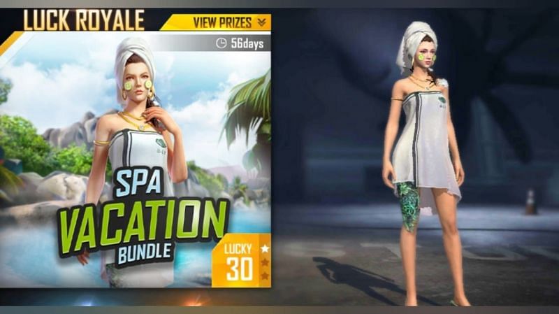 The new Gold Royale Spa Vacation bundle is now available in Free Fire